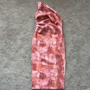 ASOS Pink Abstract One-Shoulder Dress